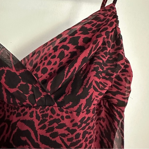 VINTAGE RARE Betsey Johnson silk red animal cheetah leopard dress - Picture 2 of 7